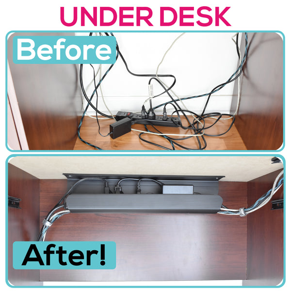 Quality Clever PivyCord-V Flex Chain Raceway Cable Management Solution for Sit-Stand Variable Height Desks, Flexible Cable Raceway to Hide, Organize