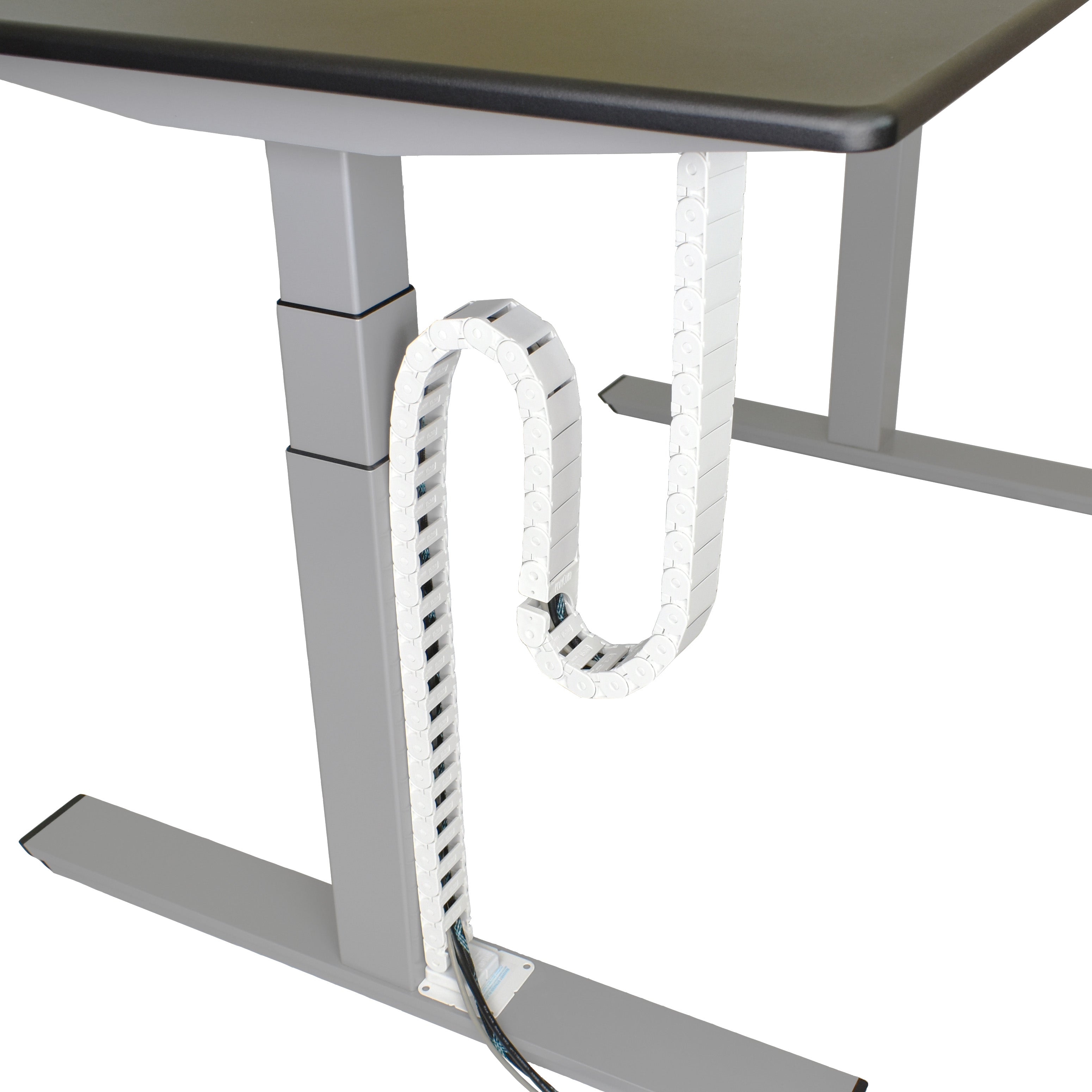 Electrical Desk Raceway PivyCord-Vez Flexible Raceway Cable Management System for Variable Hei ...