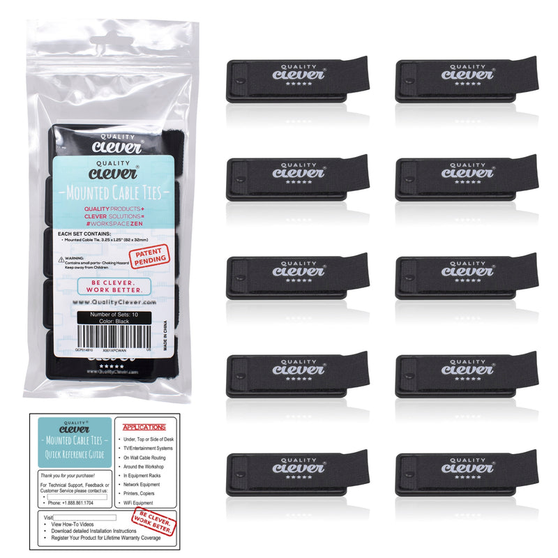 CleverCord Mounted Cable Ties (10 pack)