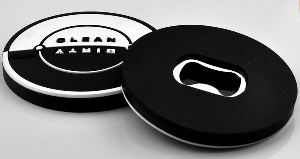 Magnetic Dishwasher Sign With Built in Bottle Opener, Rubber Coated