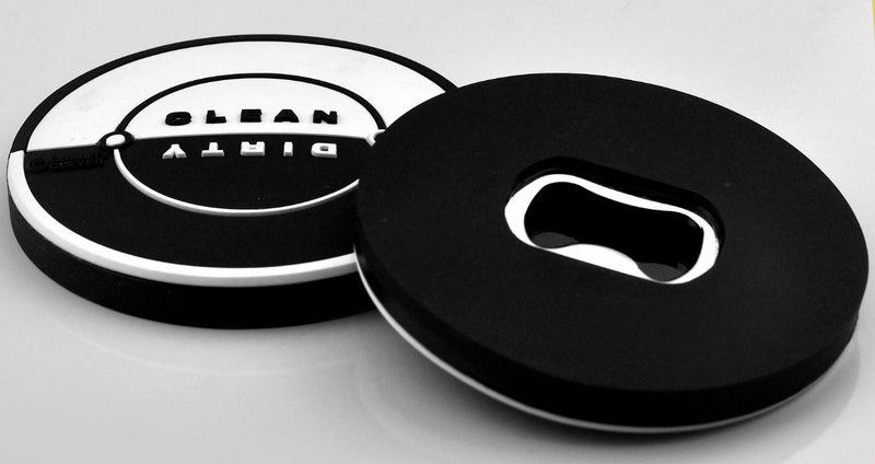 Magnetic Dishwasher Sign With Built in Bottle Opener, Rubber Coated